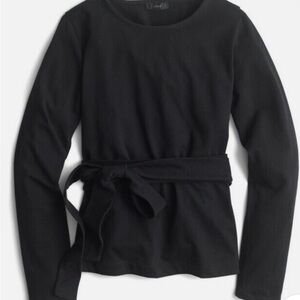 JCrew Black Belted Top